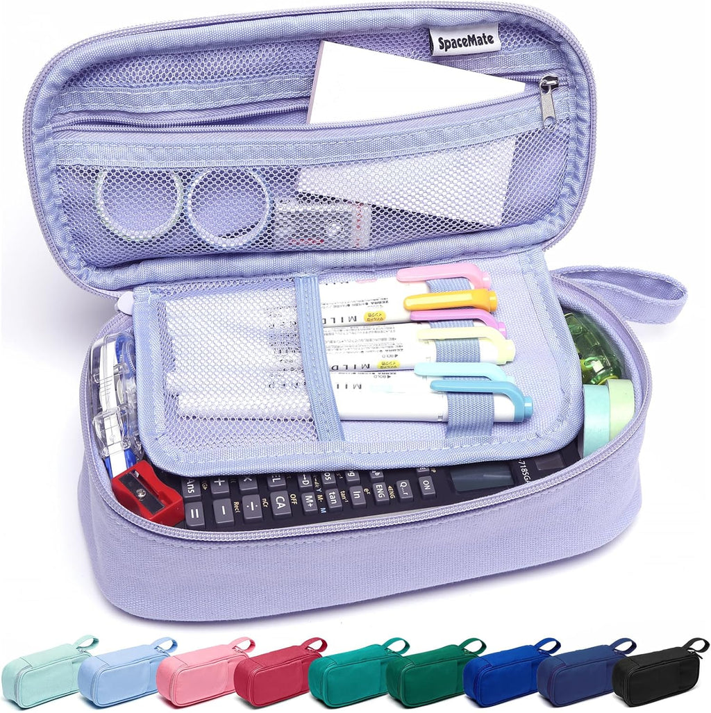 Large Pencil Case Pouch, Zipper Pencil Box for Kids, Girls & Boys | 1800mL Big Capacity, Heavy-Duty Canvas, School