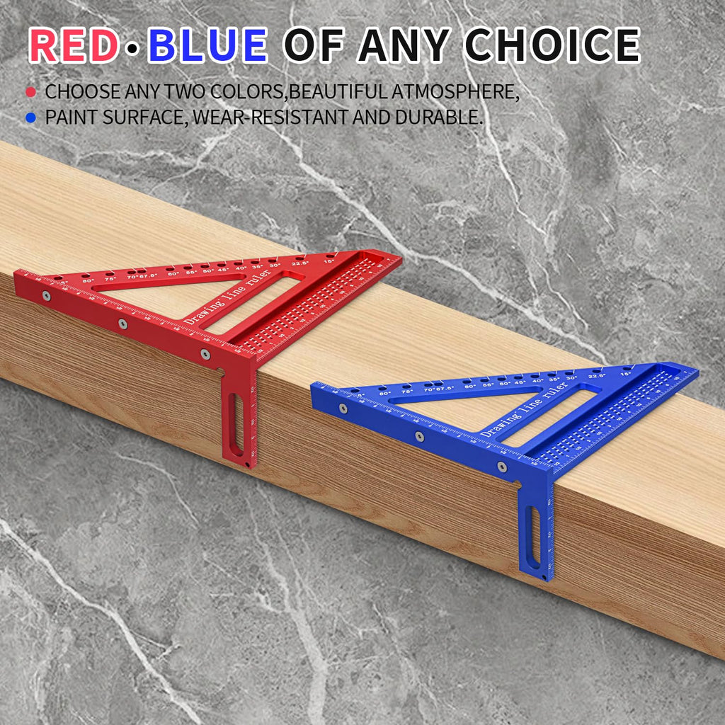 Large Carpenter Square 8.42" x7.67 Precision Woodworking Tools 15-90 Degree Versatile 3D Multi-Angle Square with Angle Pin for Woodworking,Engineering and Construction