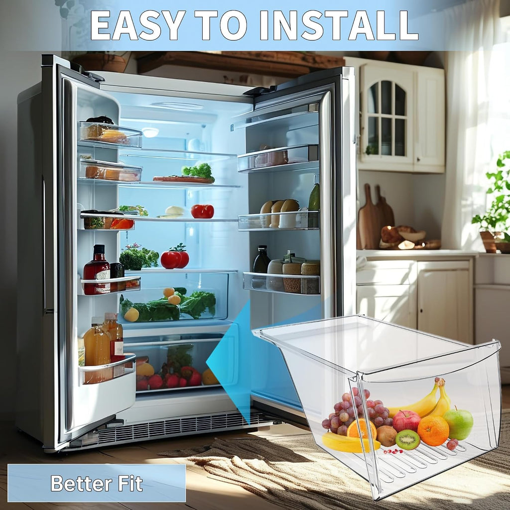 HECASA 240337103 240337102 Refrigerator Crisper Drawer Pan Replacement For