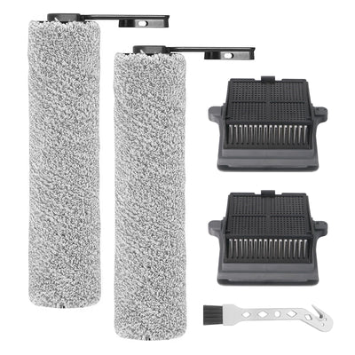 Accessory Set for Tineco iFLOOR 5 Breeze Complete Wet/Dry All-in-One Vacuum Cleaner Replacement Parts, 2 Brush Rollers + 2 Filters + 1 Cleaning Brush