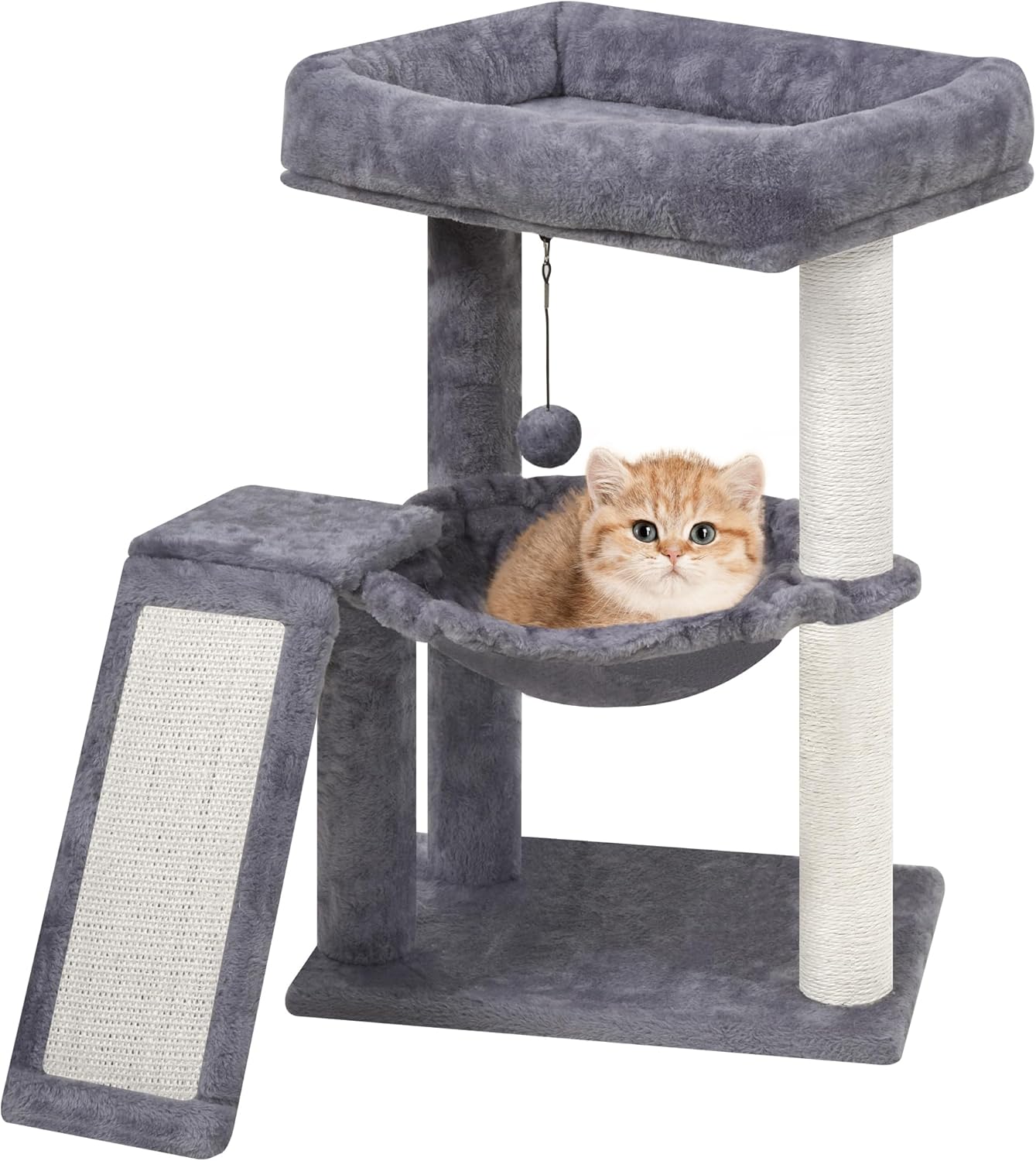 YOUPET Cat Tree with Cat Scratching Post for Indoor Cats, Cat Tower with Scratching Board and Playful Toy Balls, Cat