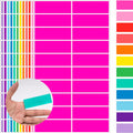 Colored Label Stickers,12 Colors,3 x 1 Inch Folder Labels-480 Pcs