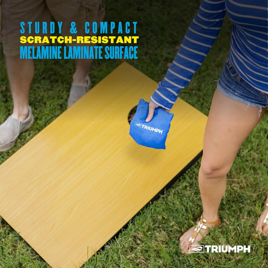 Triumph Tournament 2' x 3' Cornhole Set with 8 All-Weather Bean Bags – Durable Tailgate Game Boards for Backyard