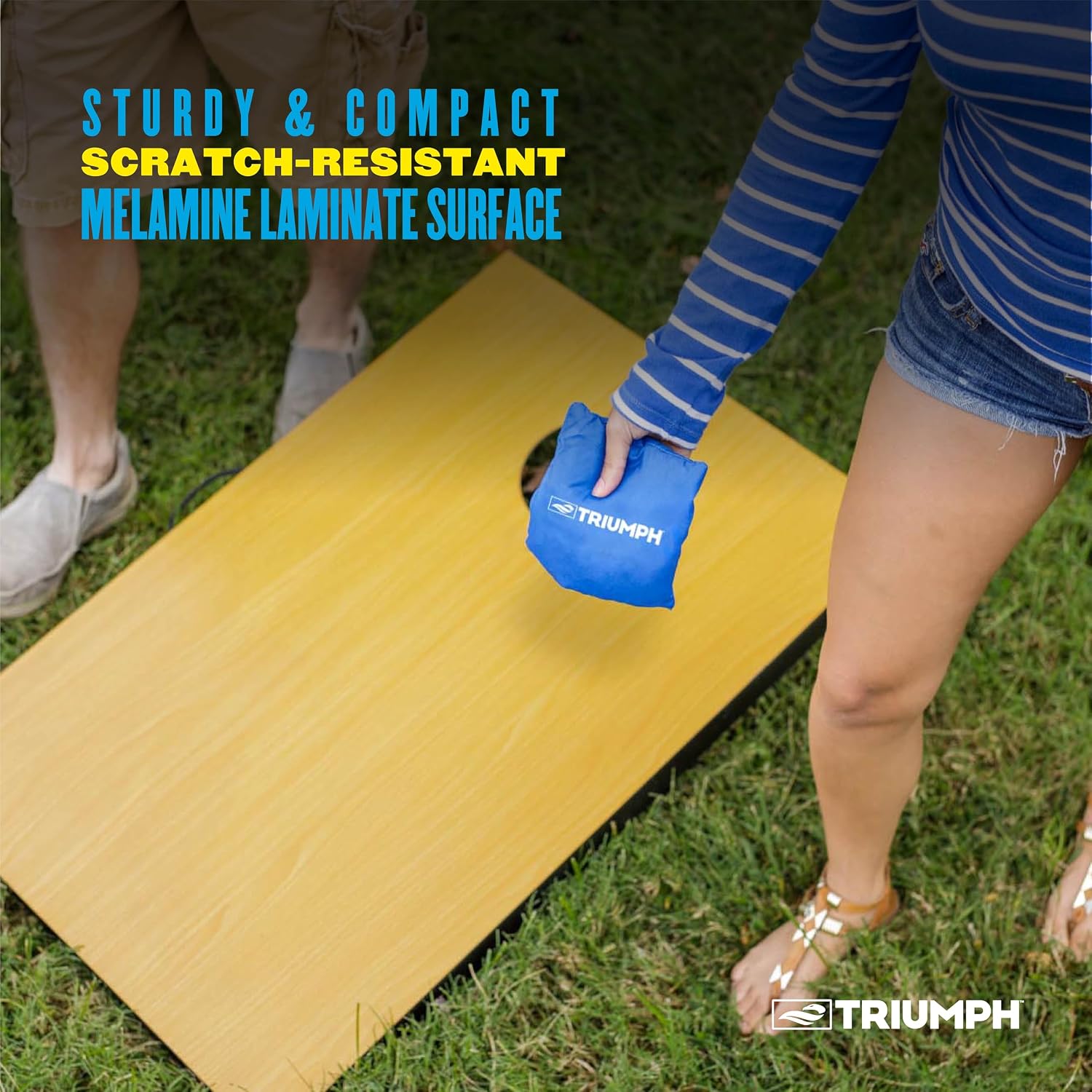 Triumph Tournament 2' x 3' Cornhole Set with 8 All-Weather Bean Bags – Durable Tailgate Game Boards for Backyard
