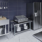 24 x 48 in. Stainless Steel Equipment Stand, 24 in. High - NSF 18-Gauge Top with Undershelf & Adjustable Feet |