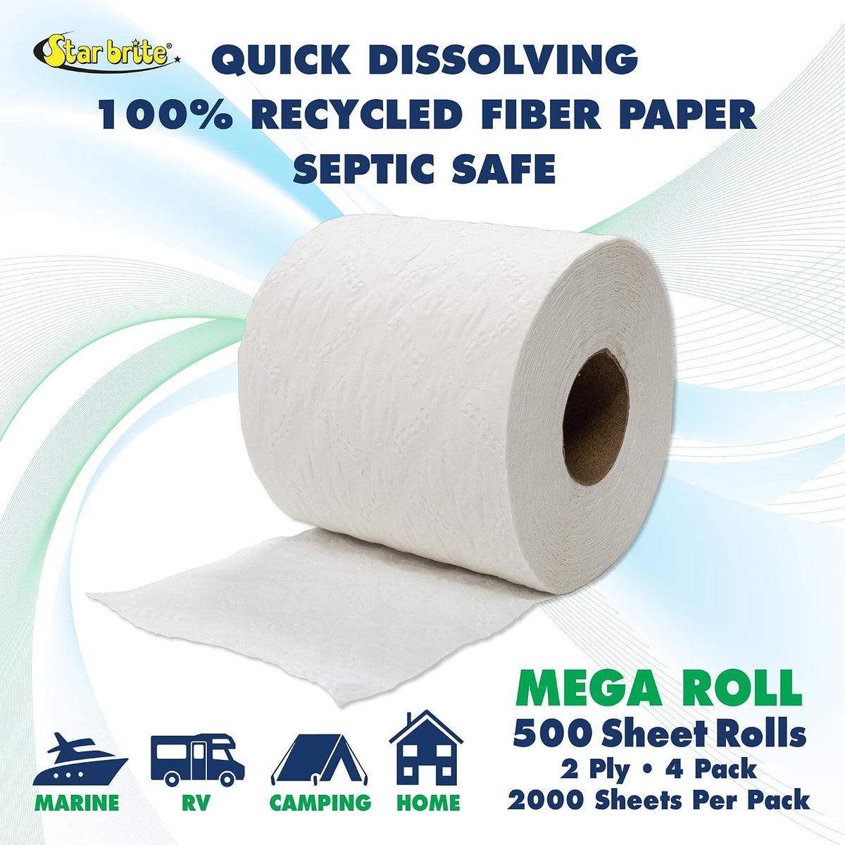 Marine & RV Toilet Tissue - Fast Dissolving, 2-Ply