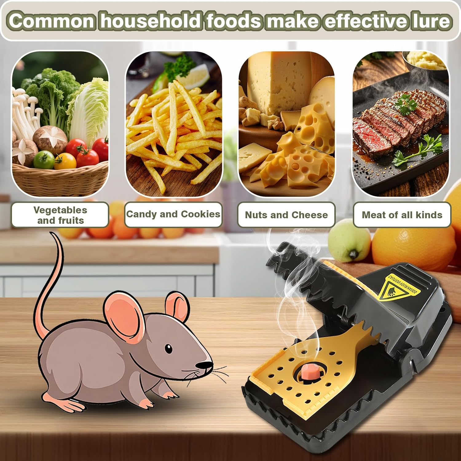 Mouse Traps - Rat Trap Quick Effectively Best Mouse Trap Mousetraps Indoor Outdoor Reusable Mouse Traps, Safe No