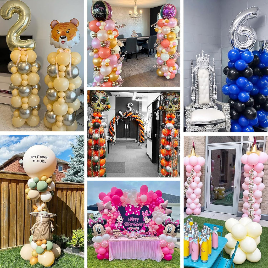 Telescoping Balloon Stand Set of 2, 1.5ft to 7ft Free Adjustable Metal Balloon Column Stand for Party Decorations
