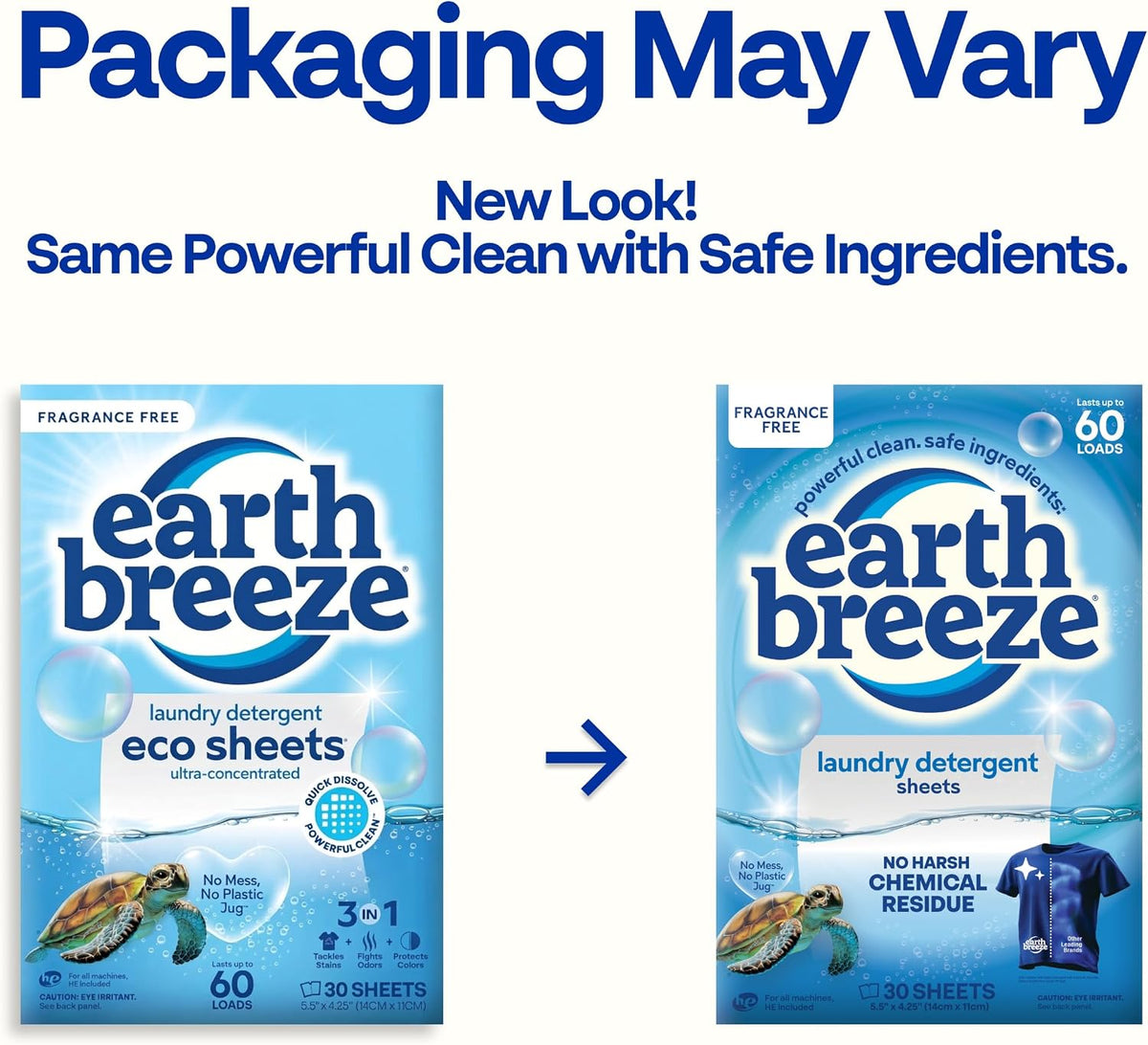 Laundry Detergent Sheets Fragrance-Free 60 Loads