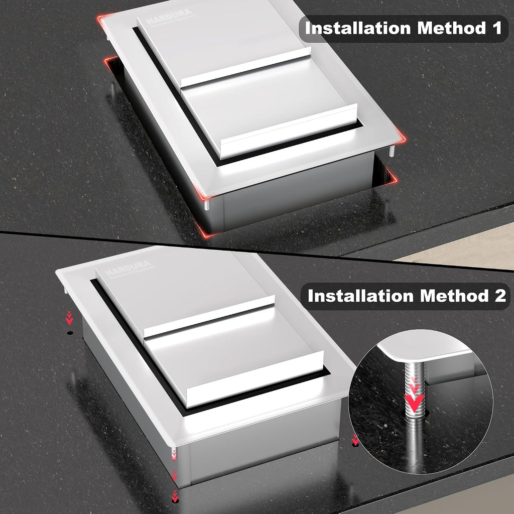 HARDURA Drop-in Stainless Steel Ice Bin