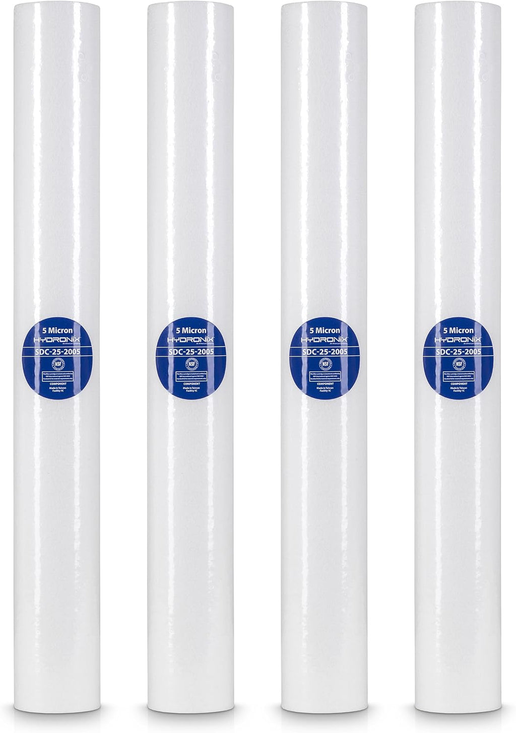 SDC-25-2005 Whole House, RO Systems or Commercial Use Sediment Water Filter Cartridge 2.5" x 20" - 5 micron (PACK OF 4)
