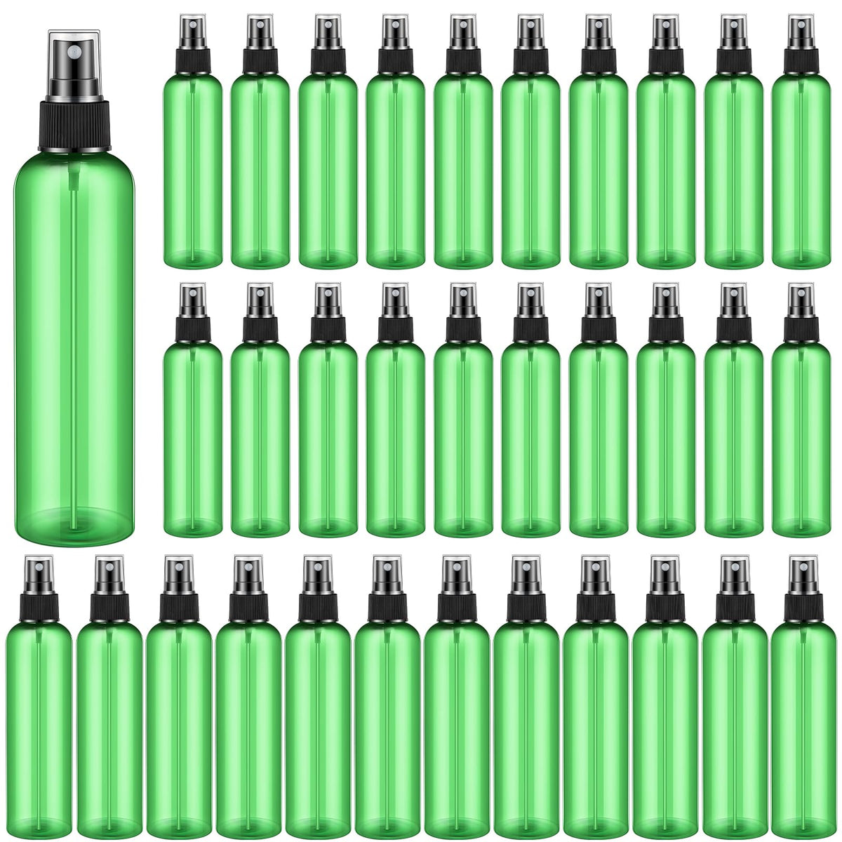 32 Pcs 8 oz Spray Bottles Fine Mist, Green, Clear