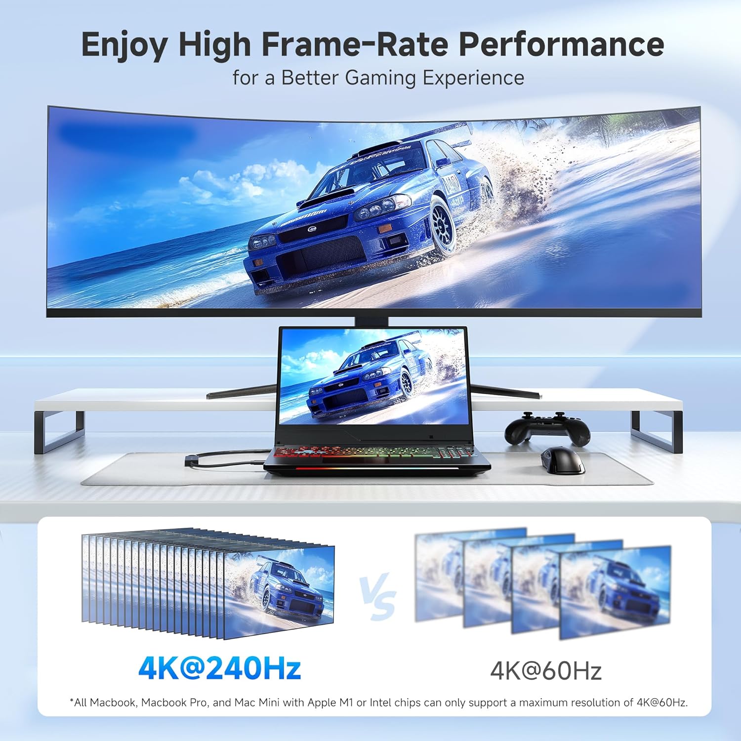 Active 8K Mini DisplayPort 1.4 to HDMI 2.1 Adapter, Black | 8K@60Hz / 4K@240Hz, Unidirectional Mini DisplayPort to