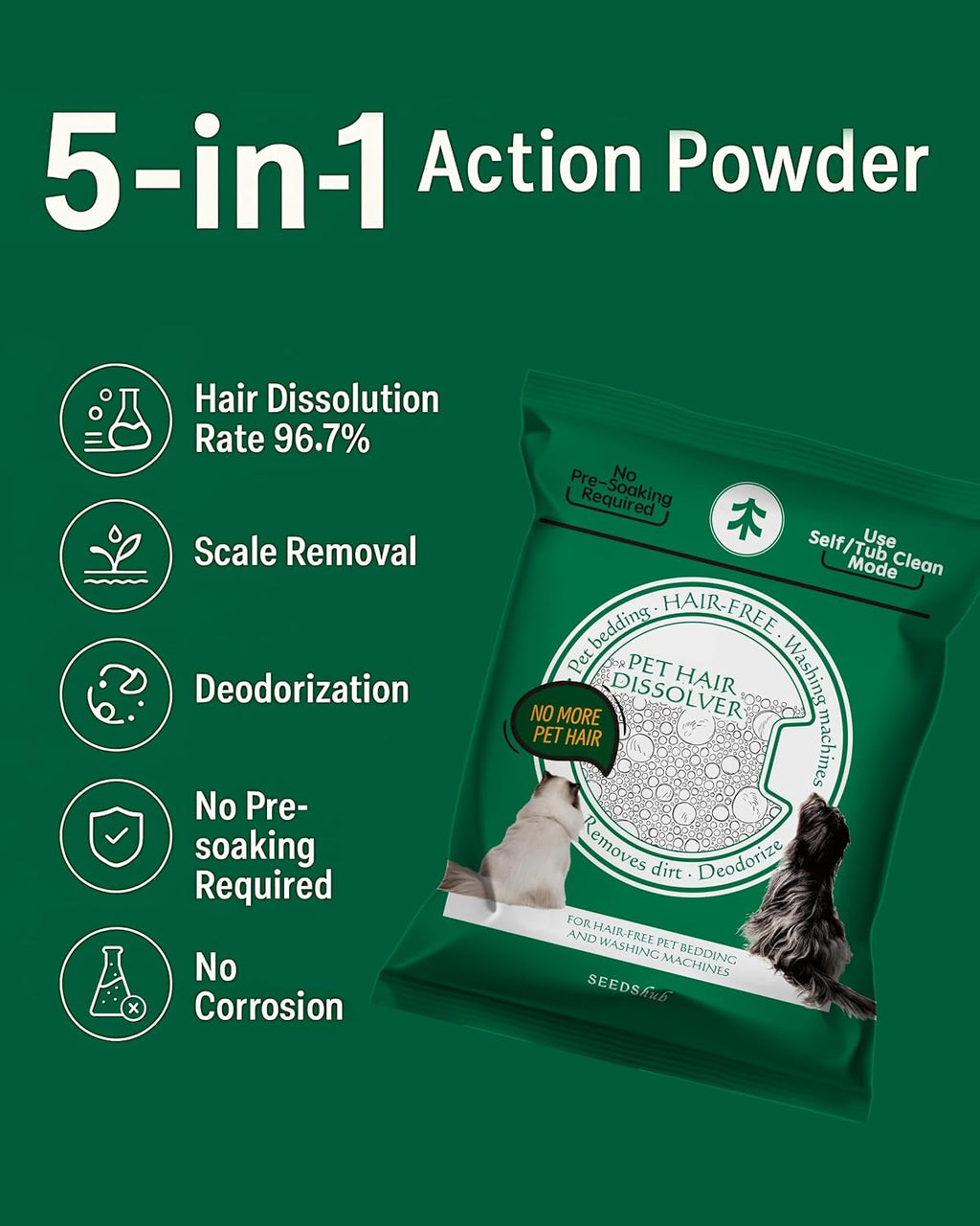 Washing Machine Cleaner for Pet Hair, 6-Month Supply