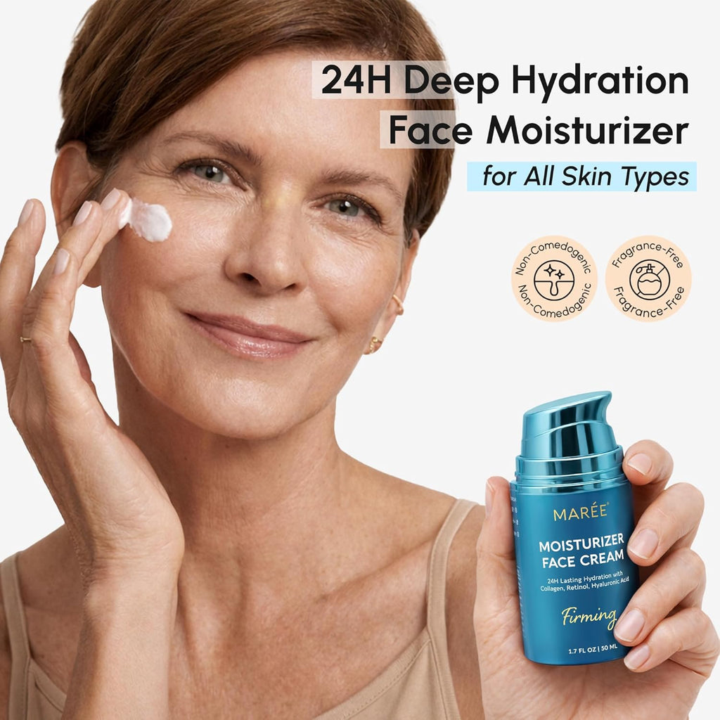 Face Moisturizer – Firming & Lifting Face Cream for Women with Collagen, Retinol & Hyaluronic Acid – Day & Night
