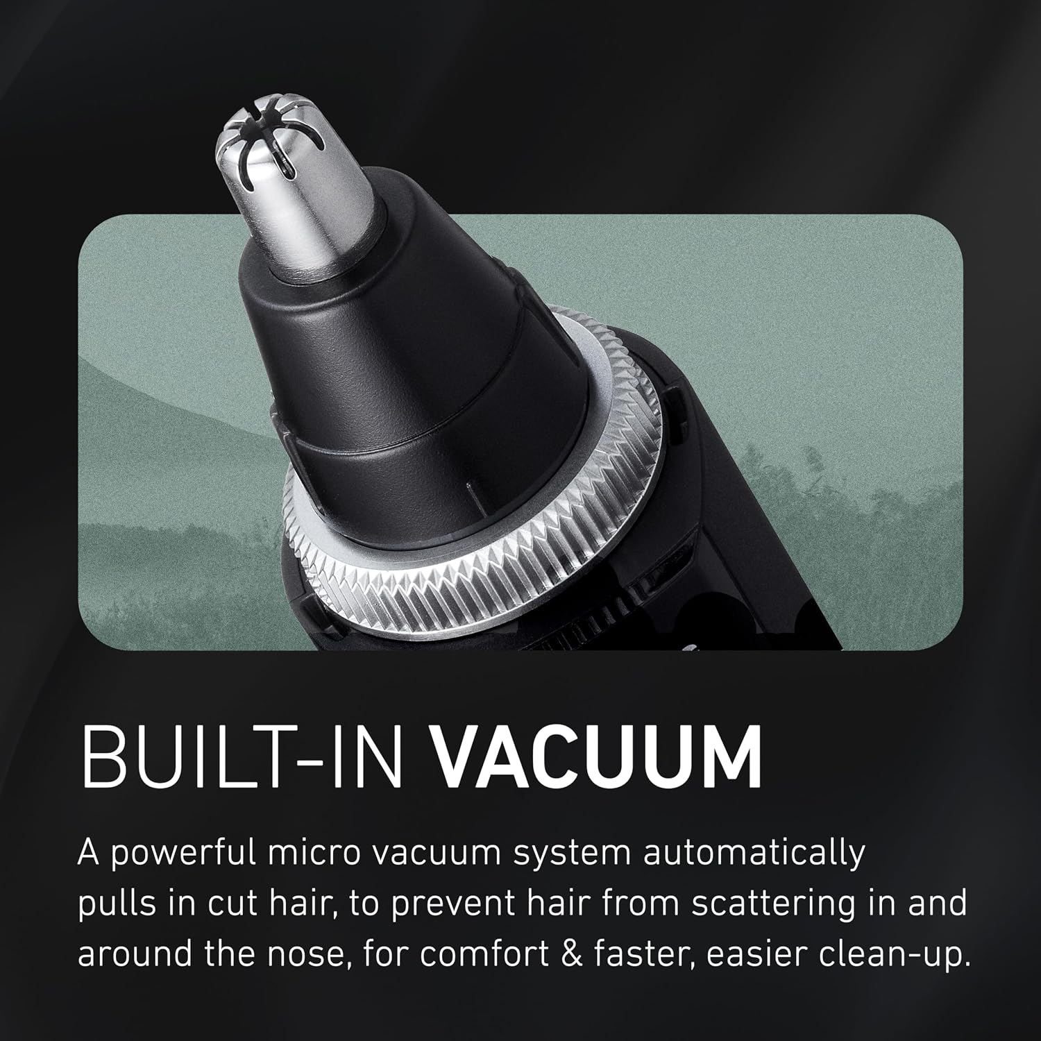 Ear and Nose Hair Trimmer for Men with Vacuum Cleaning System, Powerful Motor and Dual-Edge Blades for Smoother