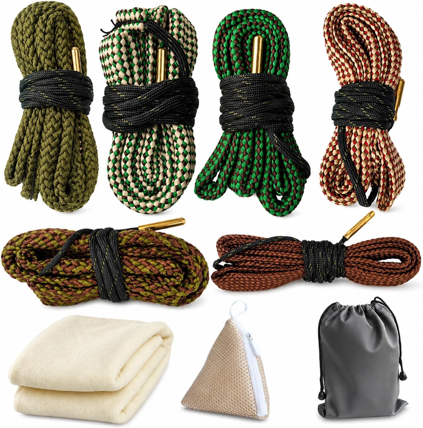 Gun Snake Cleaner, Barrel Rope for Handguns and Rifles .22 .223 & 5.56mm/.22.357.38.380, 9mm/.30 308 30-06 303