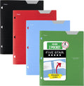 2-Pocket Plastic Folder with Stay-Put Tabs, Fits 3-Ring Binder, Holds 8.5" x 11" Paper, Assorted Colors, 4 Pack