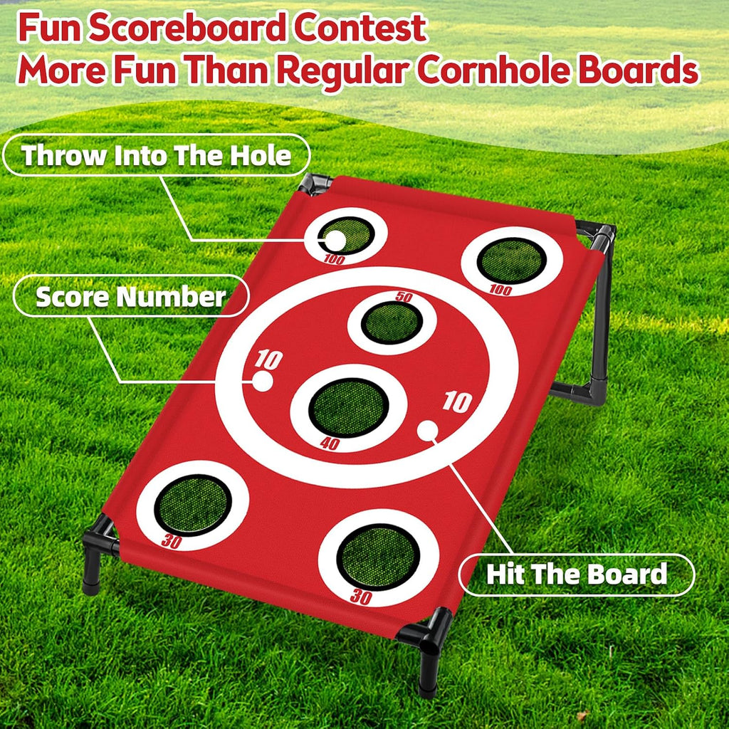 Cornhole Board Set Corn Hole Games for Adults and Kids Beach Lawn | Cornhole Game with 8 Bean Bags,Carrying Case