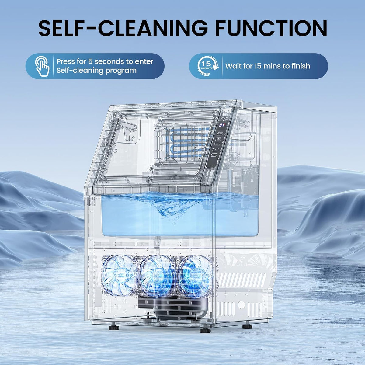 Commercial Ice Maker Machine, 80Lbs/24H Under Counter ice Machine with 24 Hours Timer & LCD Panel, 28lbs Storage