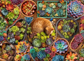 Puzzles for Kids Ages 6-8 8-12 Year Old - Succulent and Orange Cat Puzzle, 200 Pieces Jigsaw Puzzles for Kids
