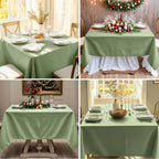 1 Pack Sage Green Square Tablecloths 52x52 Inch for Dining Tables