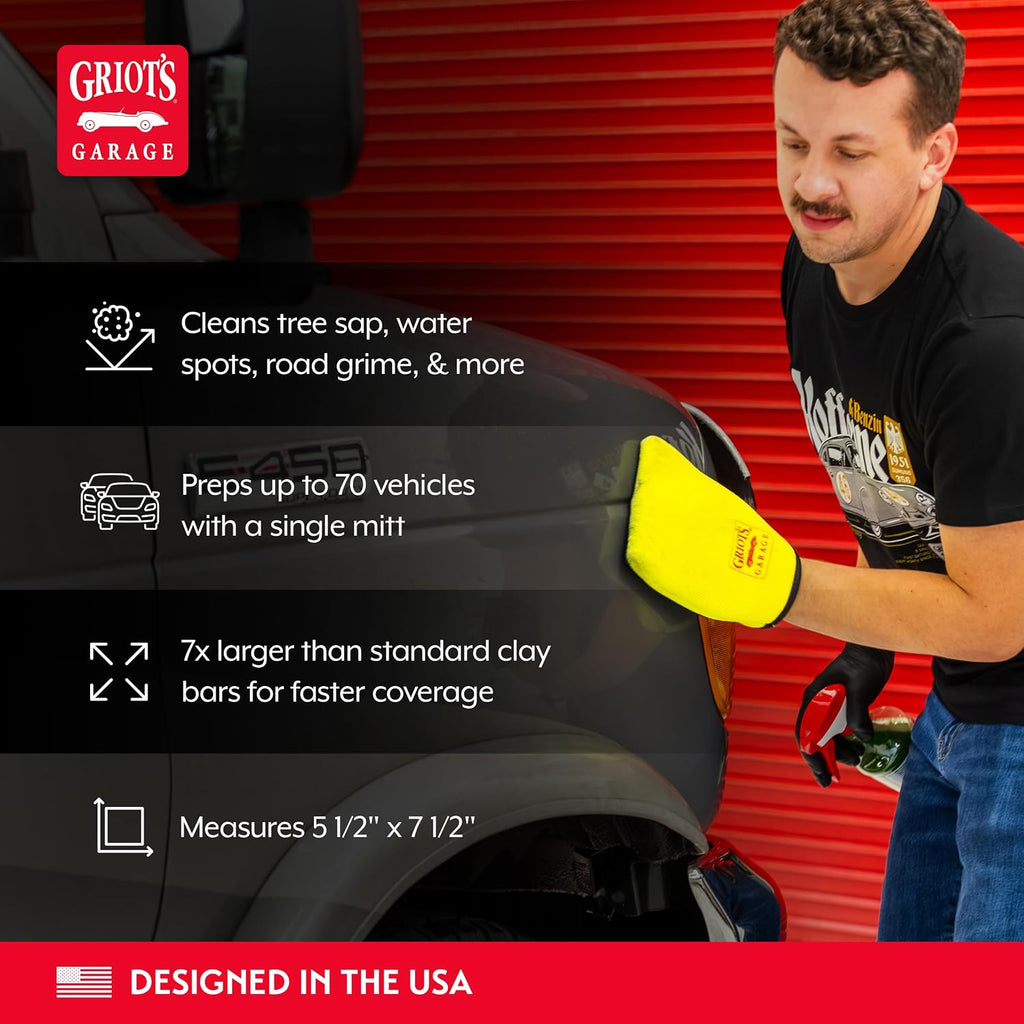 Fine Surface Prep Mitt for Car Detailing, Clay Bar Alternative, Auto Cleaning Tool for Paint, Glass, Chrome, and