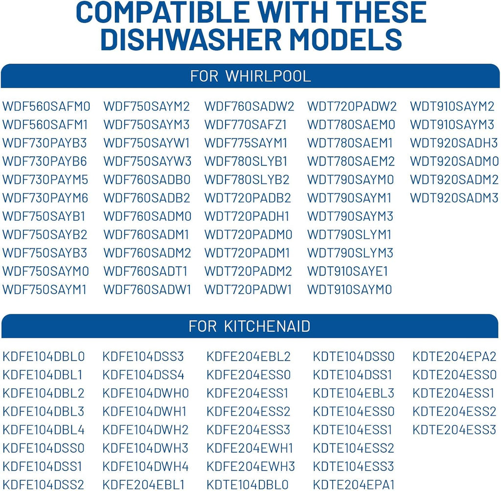 WDT720PADM2 Dishwasher Circulation Pump Compatible with Whirlpool