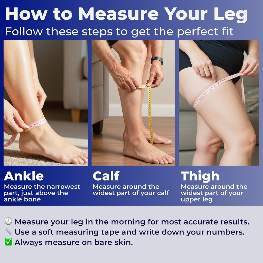 20-30mmHg Graduated Support Thigh-Hi Leg Sleeves with Grip Top - Reduces Swelling, Ideal for Varicose Veins