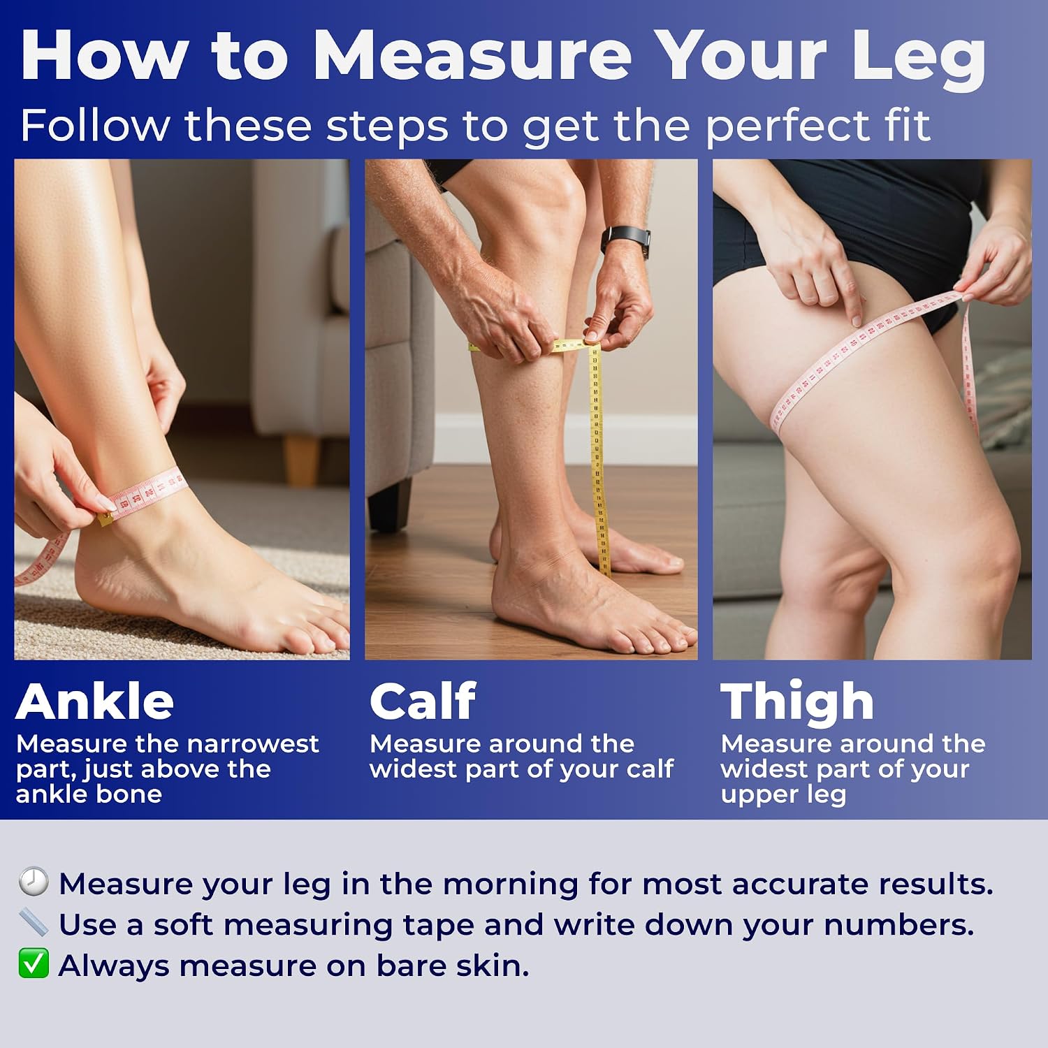 20-30mmHg Graduated Support Thigh-Hi Leg Sleeves with Grip Top - Reduces Swelling, Ideal for Varicose Veins