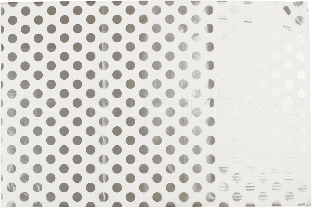 Metallic Silver Polka Dot Premium Tissue Paper - 100 Sheets