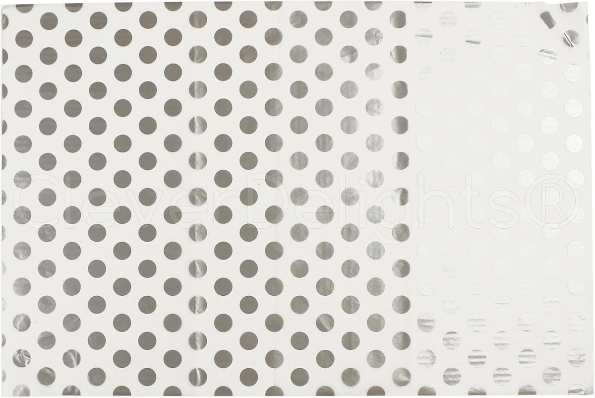 Metallic Silver Polka Dot Premium Tissue Paper - 100 Sheets