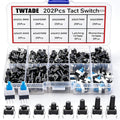 TWTADE 202PCS Micro Momentary Tactile Push Button Switch Assortment Kit 10 Values 4 Pin/6Pin 6x6mm & 7x7mm Tact Switches