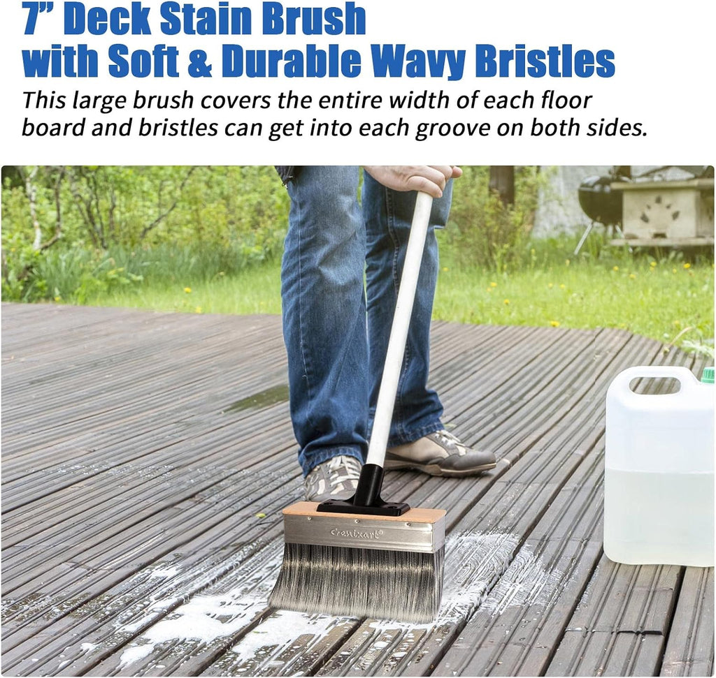 Deck Stain & Sealer Paint Brush - Wood Stain Brush Applicator