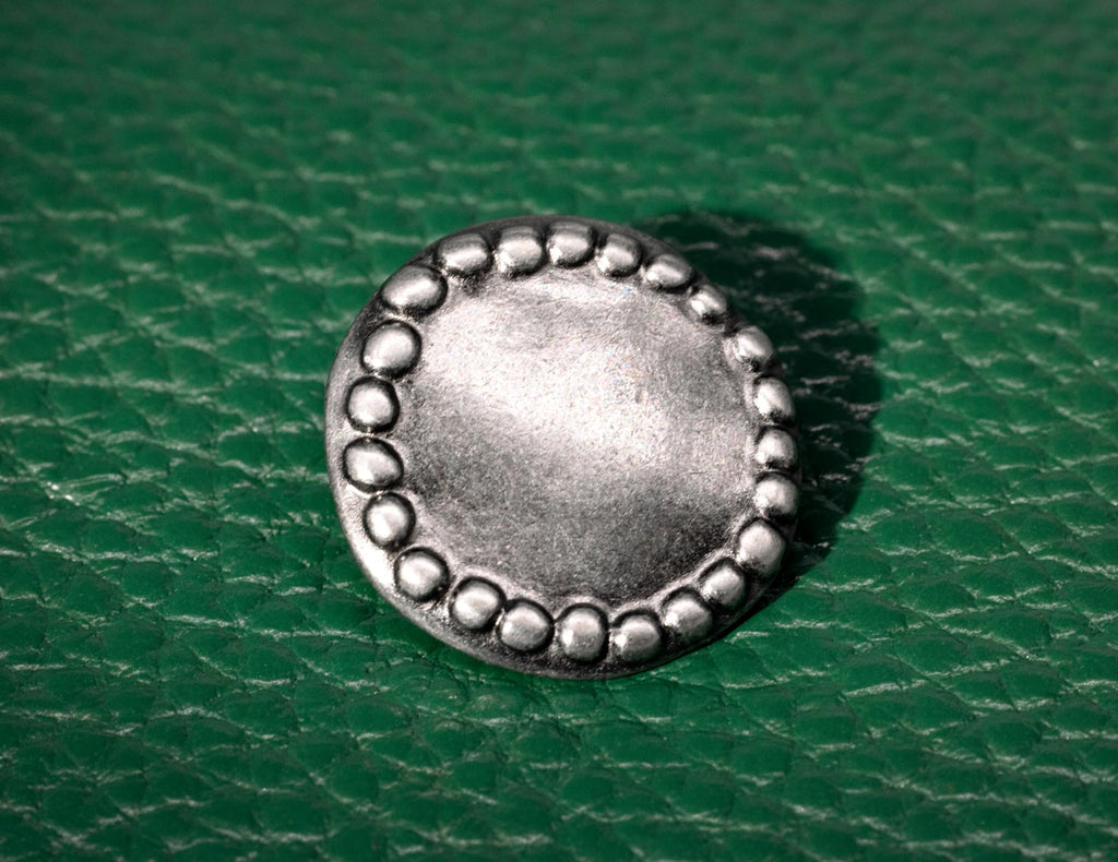 12 Pieces Stone Circle Metal Shank Buttons. 20mm (3/4 inch)(Gray Silver)
