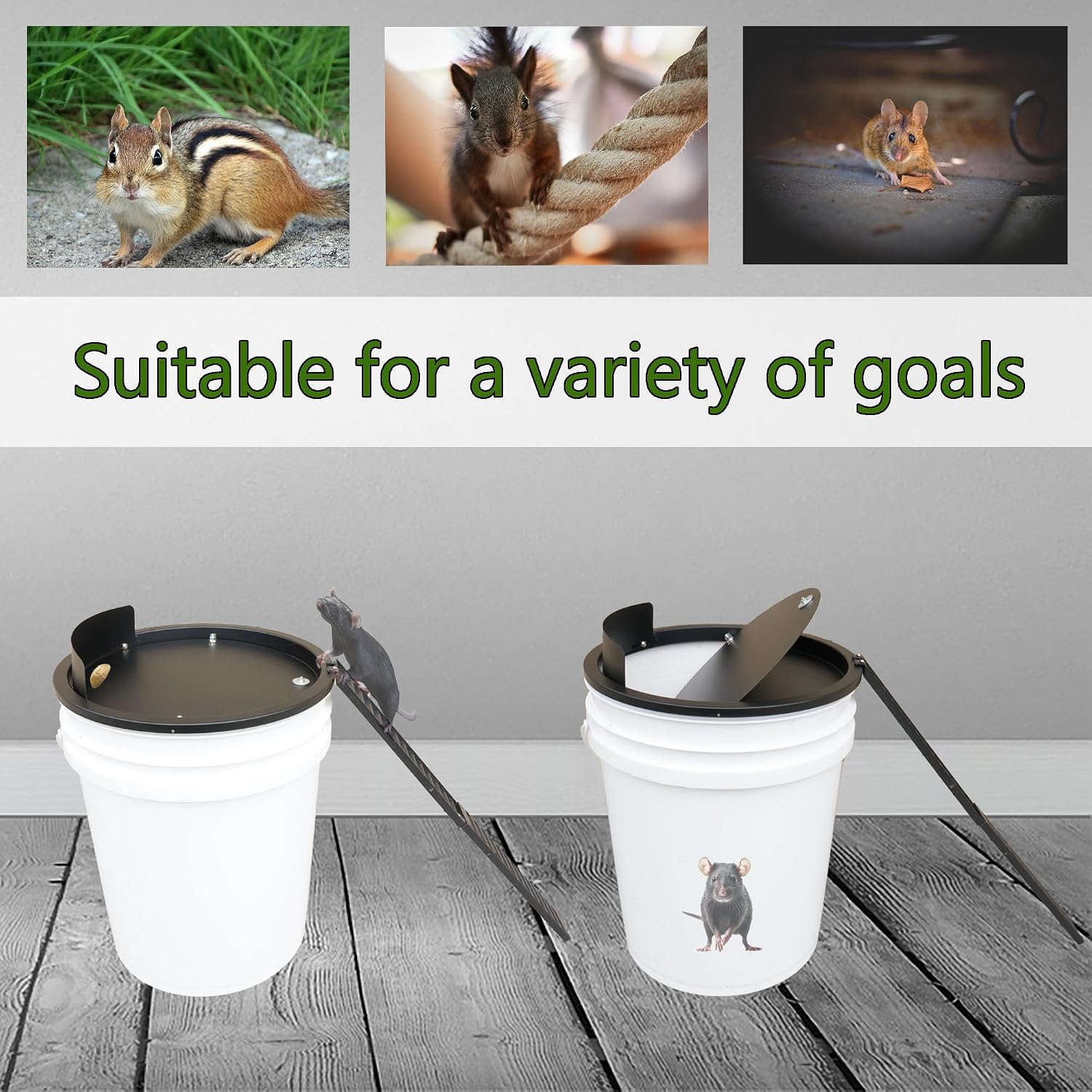 Bucket Lid Mouse Trap Metal 5 Gallon Bucket lid,Strong Metal Material That Cannot be Bitten, auto Reset, (1pack)