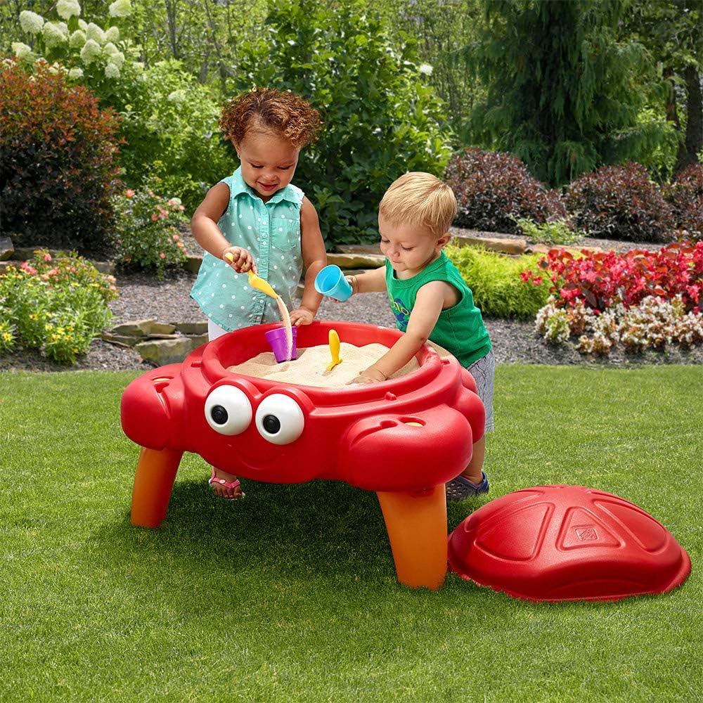 Step2 Crabbie Sand Table, Kids Sand Activity Sensory Table, 4 Piece Accessory Kit, Toddler Summer Outdoor Toys, Ages
