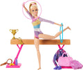 Barbie Gymnastics Doll & Accessories, Playset with Blonde Fashion Doll, C-Clip for Flipping Action, Balance Beam