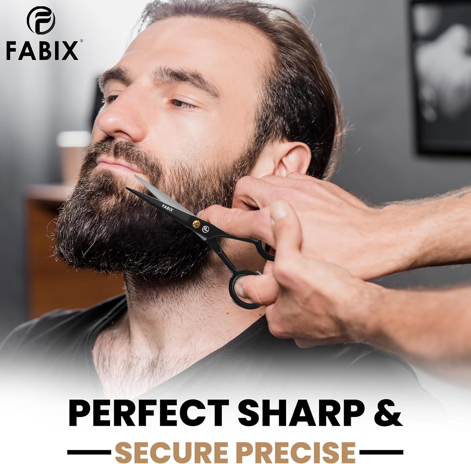 5” Professional Beard Mustache Scissors with 1 Beard Comb, 1 Mustache Comb and Travel Pouch - Perfect Beard Trimming
