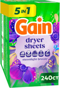 Laundry Dryer Sheets, Fabric Softener Anti Static Sheets, Moonlight Breeze Scent, 240 Count (Packaging May Vary)
