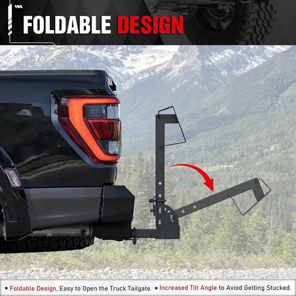 EYOHZ Hitch Mounted Spare Tire Carrier, Universal Adjustable Spare Tire Mount for 2 Inch Receiver, Fits 4/5/6/8 Lug
