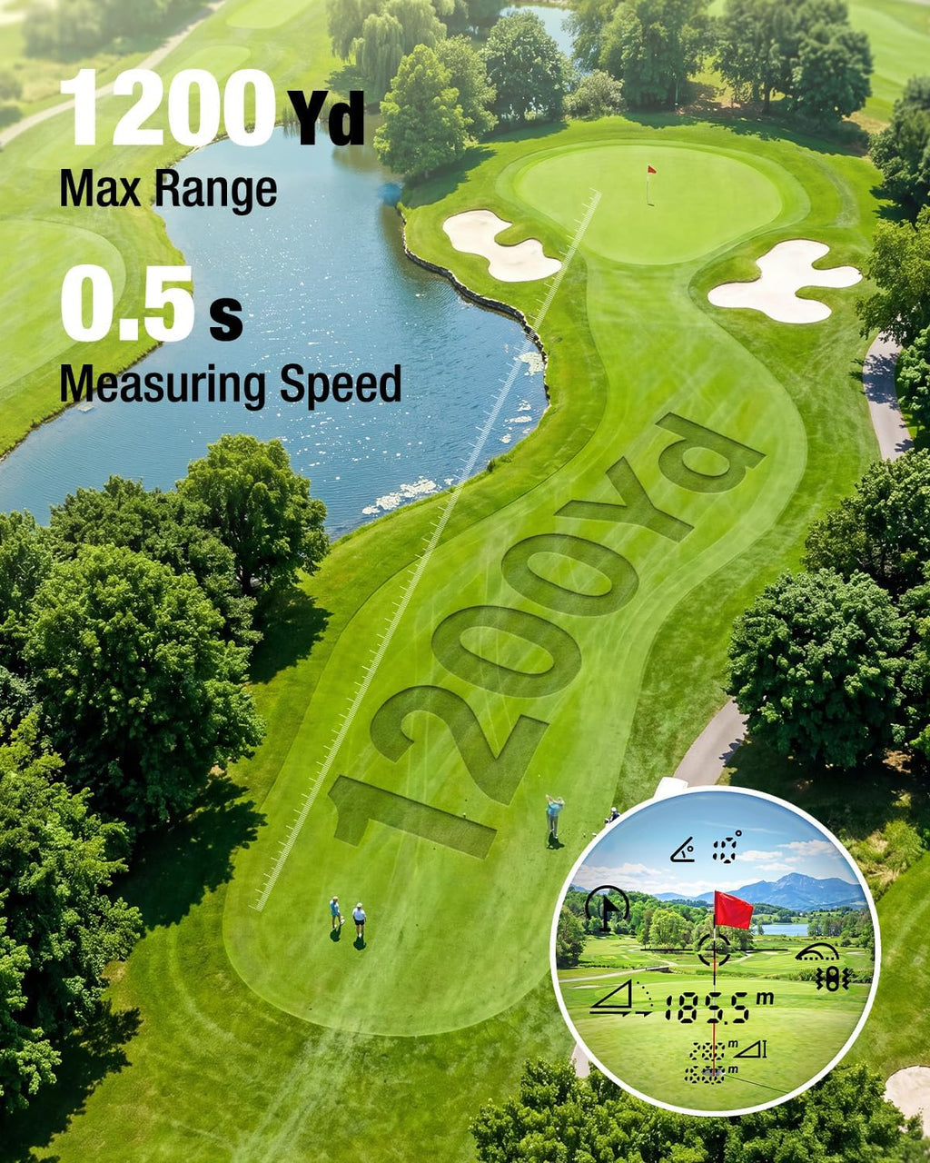 Golf Rangefinder with Slope Switch, Range Finder for Golfing