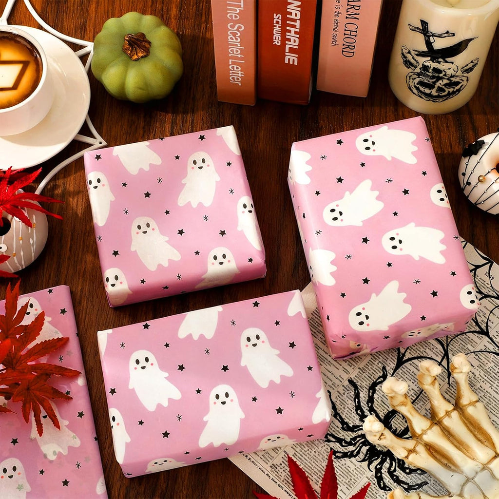 80 Sheets Halloween Tissue Paper, Light Pink Ghost, 14 x 20 Inch