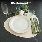 Stoneware Narrow Rim Commercial Grade Dinnerware America White, Dinner Plate 10.5", Case of 12