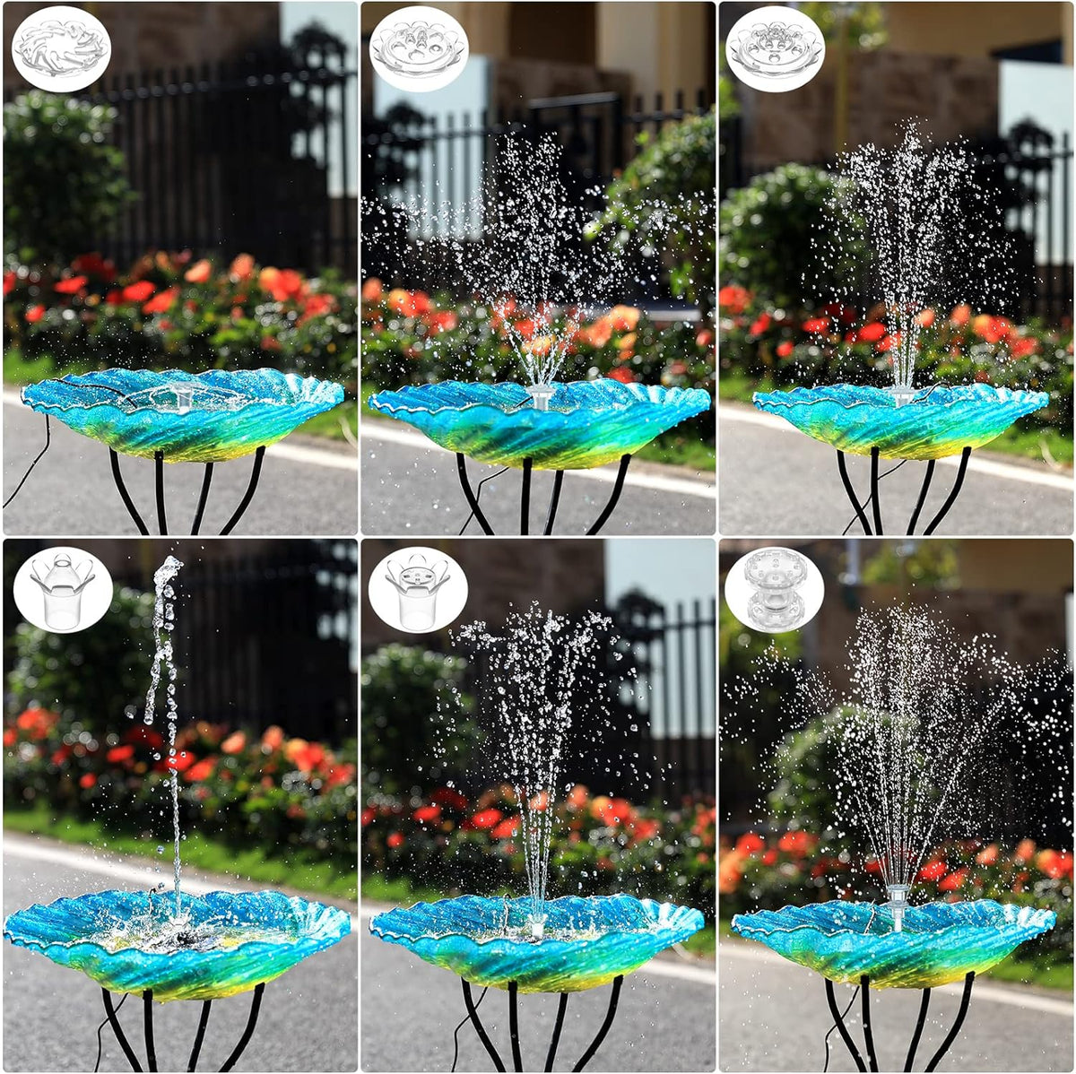 3.5W Solar Fountain Pump for Bird Bath Separated Design & 8 Nozzles