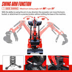 3,100 lbs Mini Excavator with Kubota-Engine & Side Swing Boom