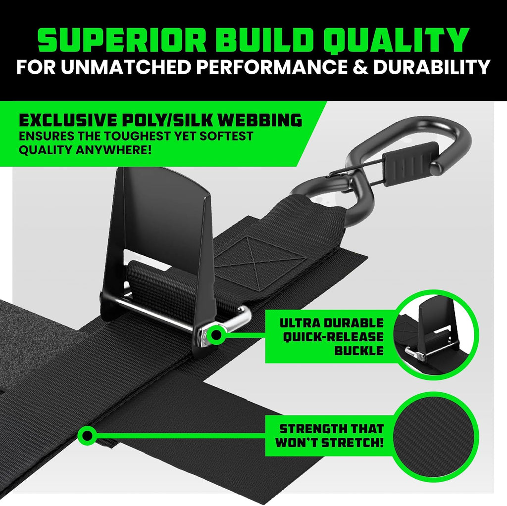 Rhino USA Boat Transom Straps (2-Pack) - Trailer Tie Downs for Boats