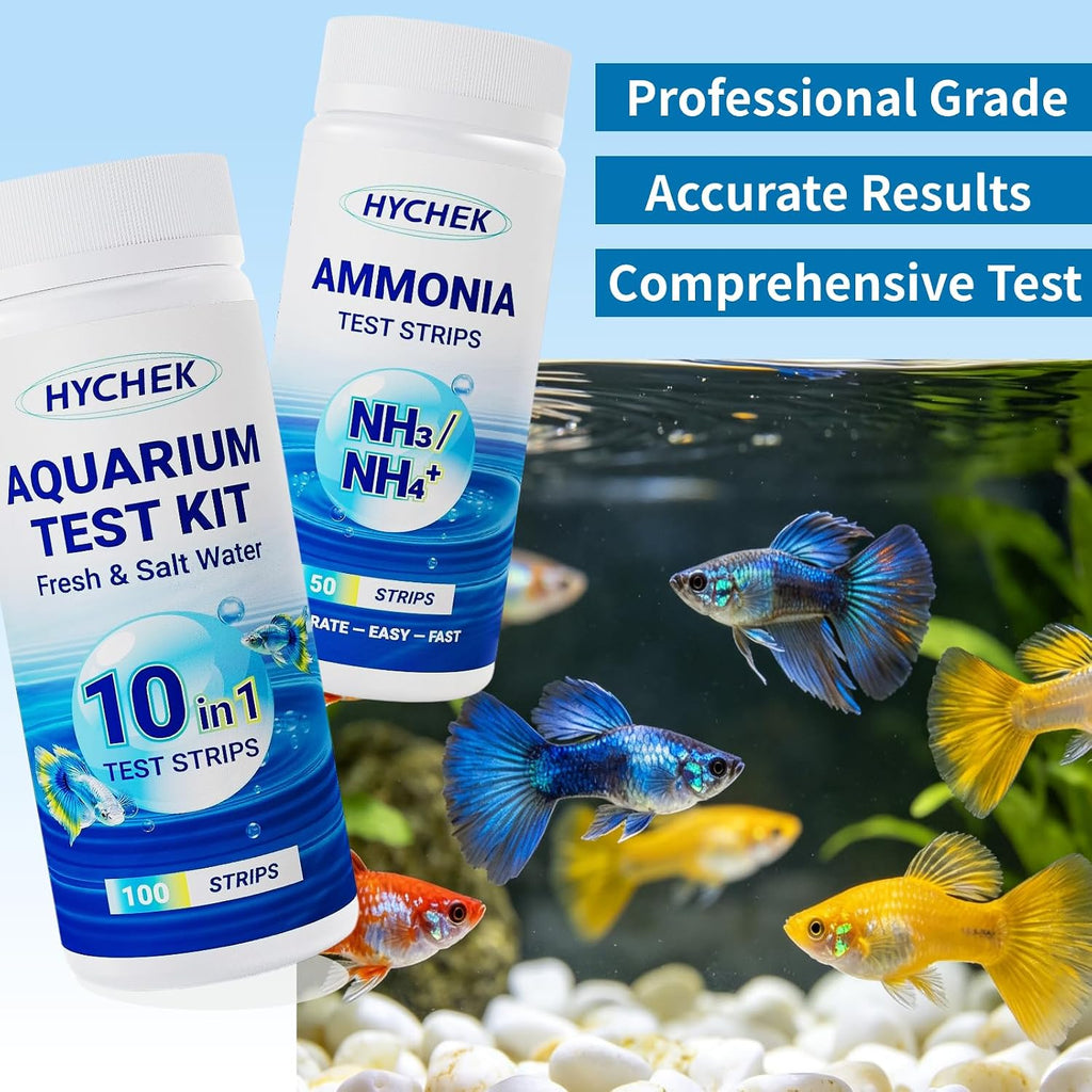 12 in 1 Accurate Aquarium Test Kit, Fresh and Salt Water Test Strips | 170 Strips, Fish Tank Aquariums Water Test