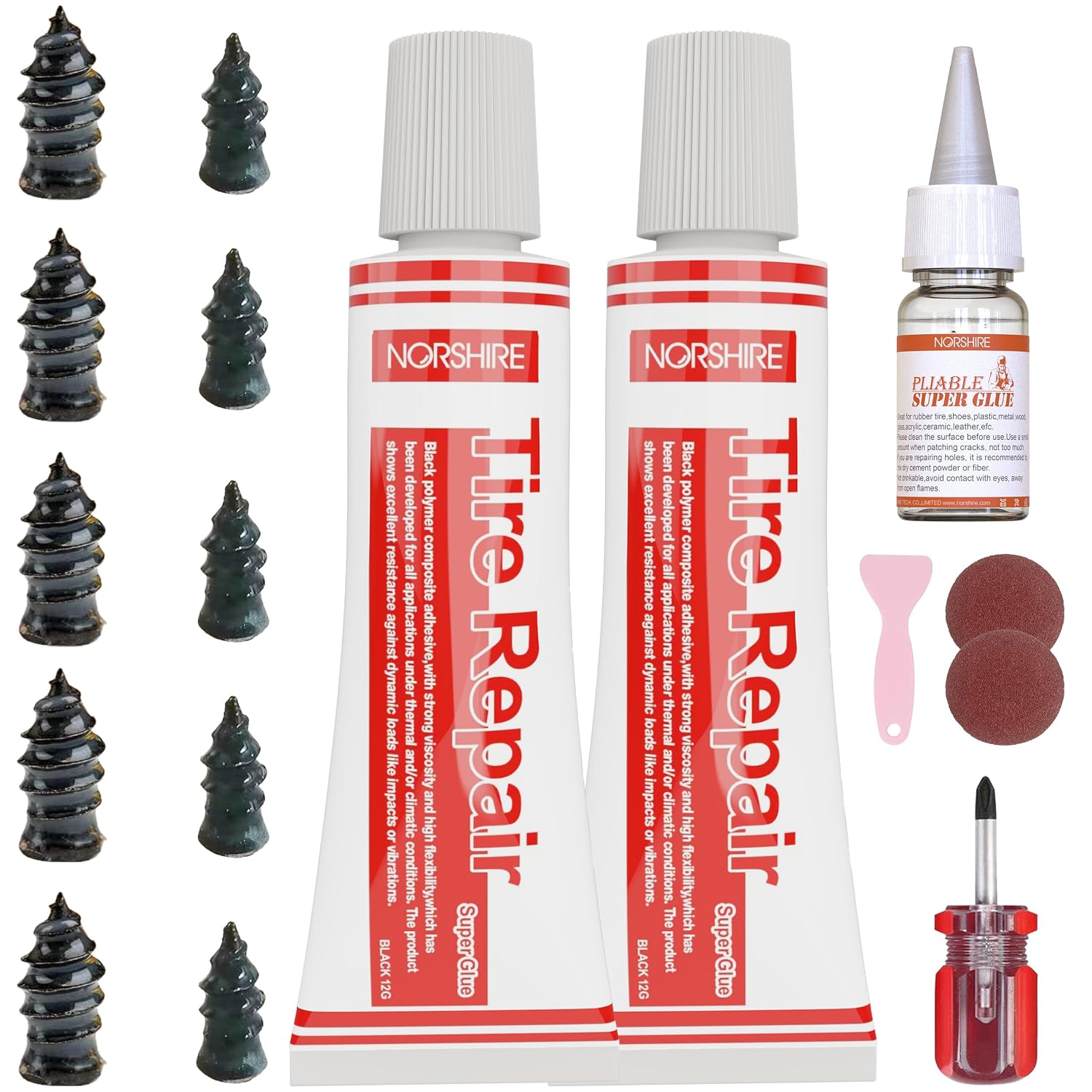 Tire Repair Nail,Self-Tapping Screw,Tire Repair Kits,Tire Screw Plug,Tire Repair Rubber Nail,Tire Fix,Suitable for