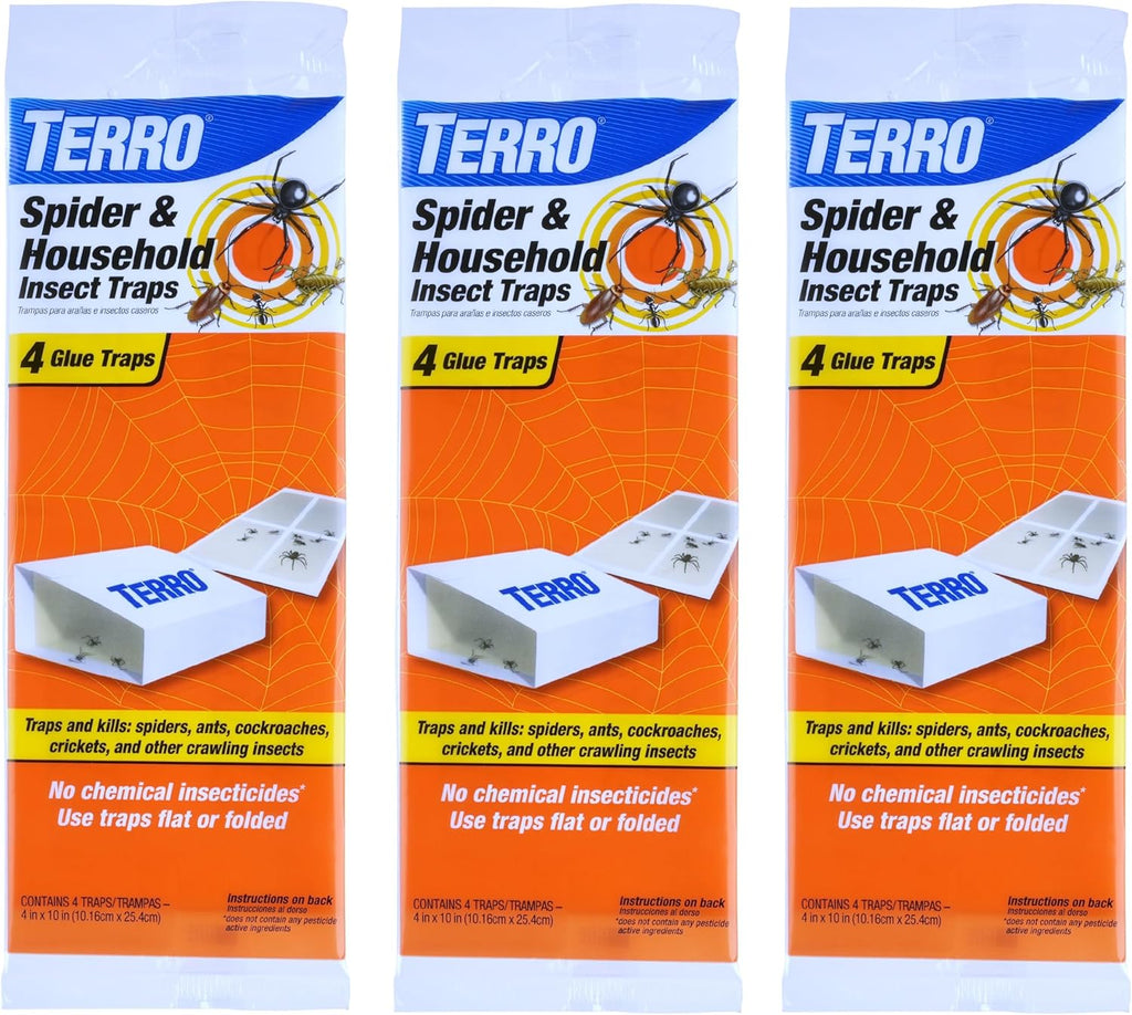 T3206SR Non-Toxic Indoor Spider, Ant, Cockroach, Centipede, & Insect Traps - Includes 12 Bug Traps Indoor for Homes